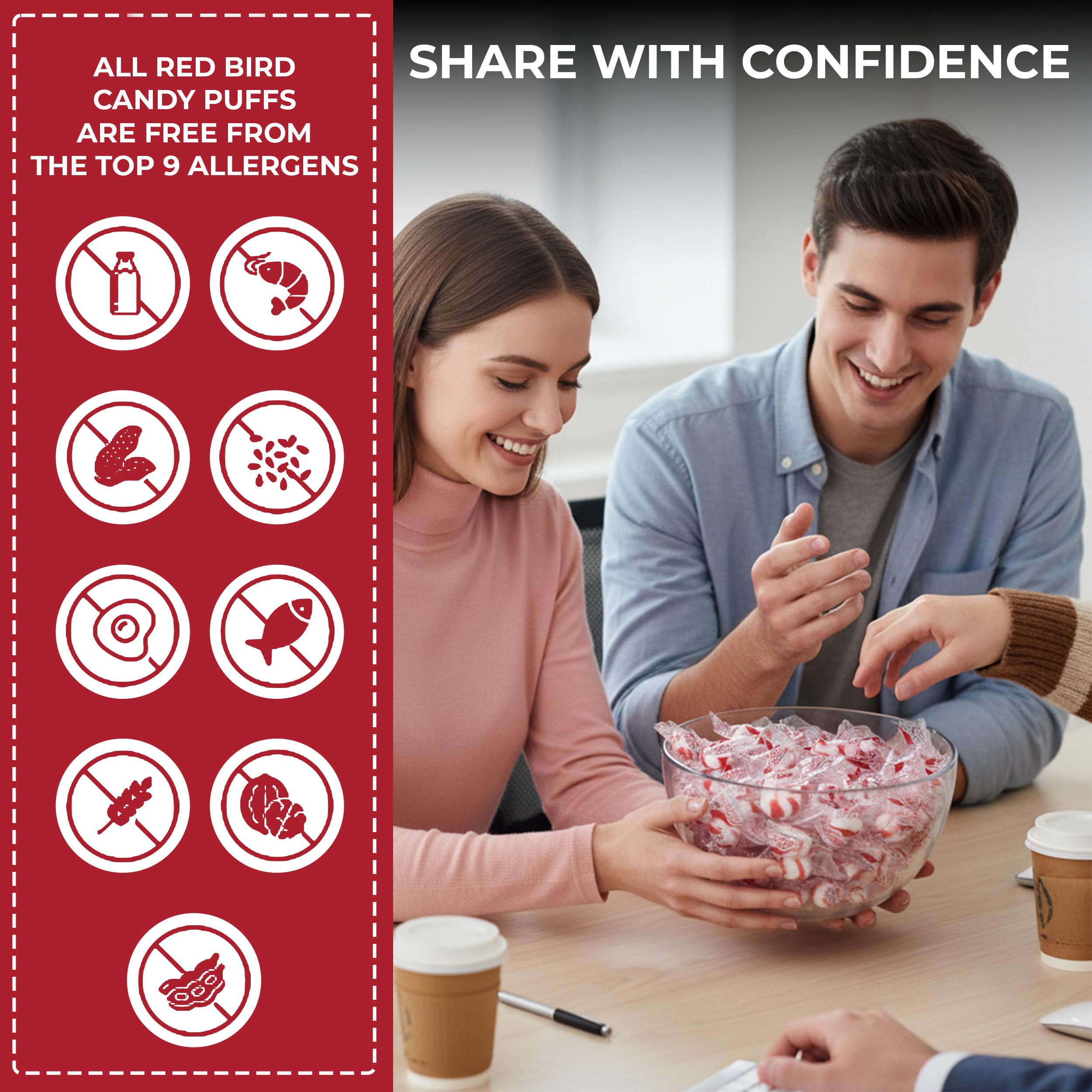 Red Bird individually wrapped piece displayed for hygiene and sharing convenience
