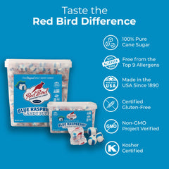 Red Bird individually wrapped candy piece emphasizing hygiene and single-serve convenience