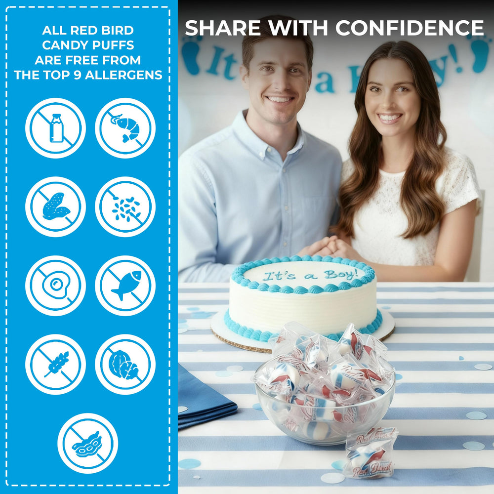 Red Bird held in hand to show tub size and shareable quantity