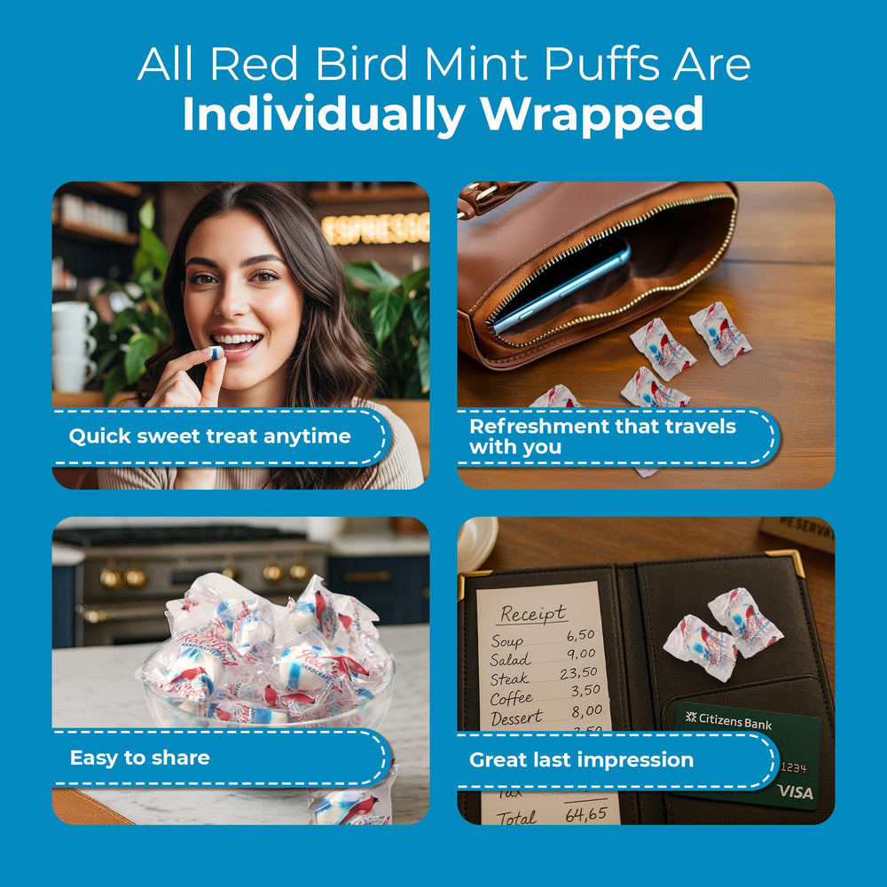 Red Bird tub opened with scoop demonstrating easy serving and bulk storage benefit