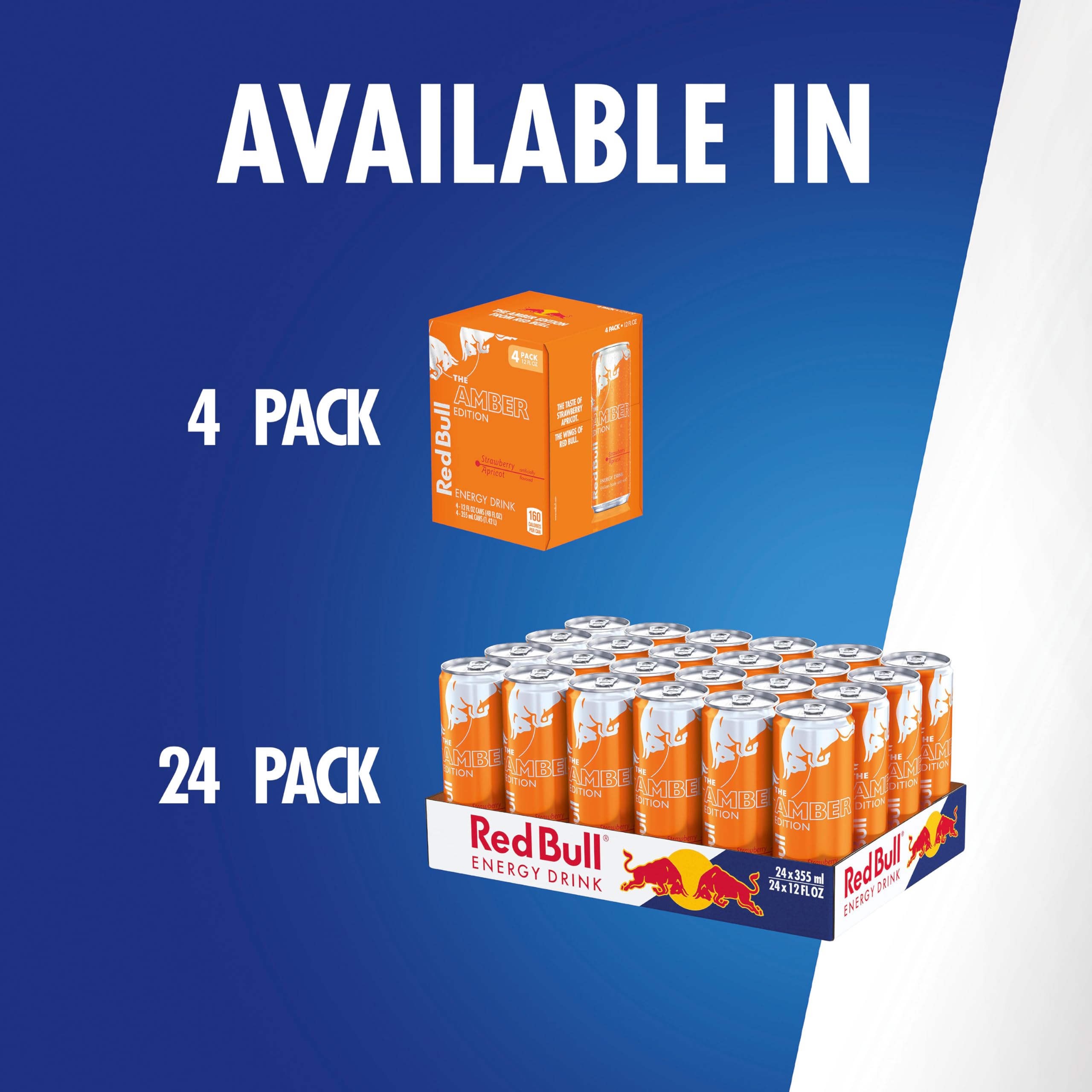 Red Bull Amber Edition can beside recycle symbol showing sustainable aluminum benefit