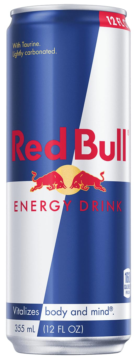 Red Bull can pouring into glass illustrating refreshment and no-sugar option