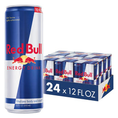 Red Bull front can showing brand and vibrant design for quick energy