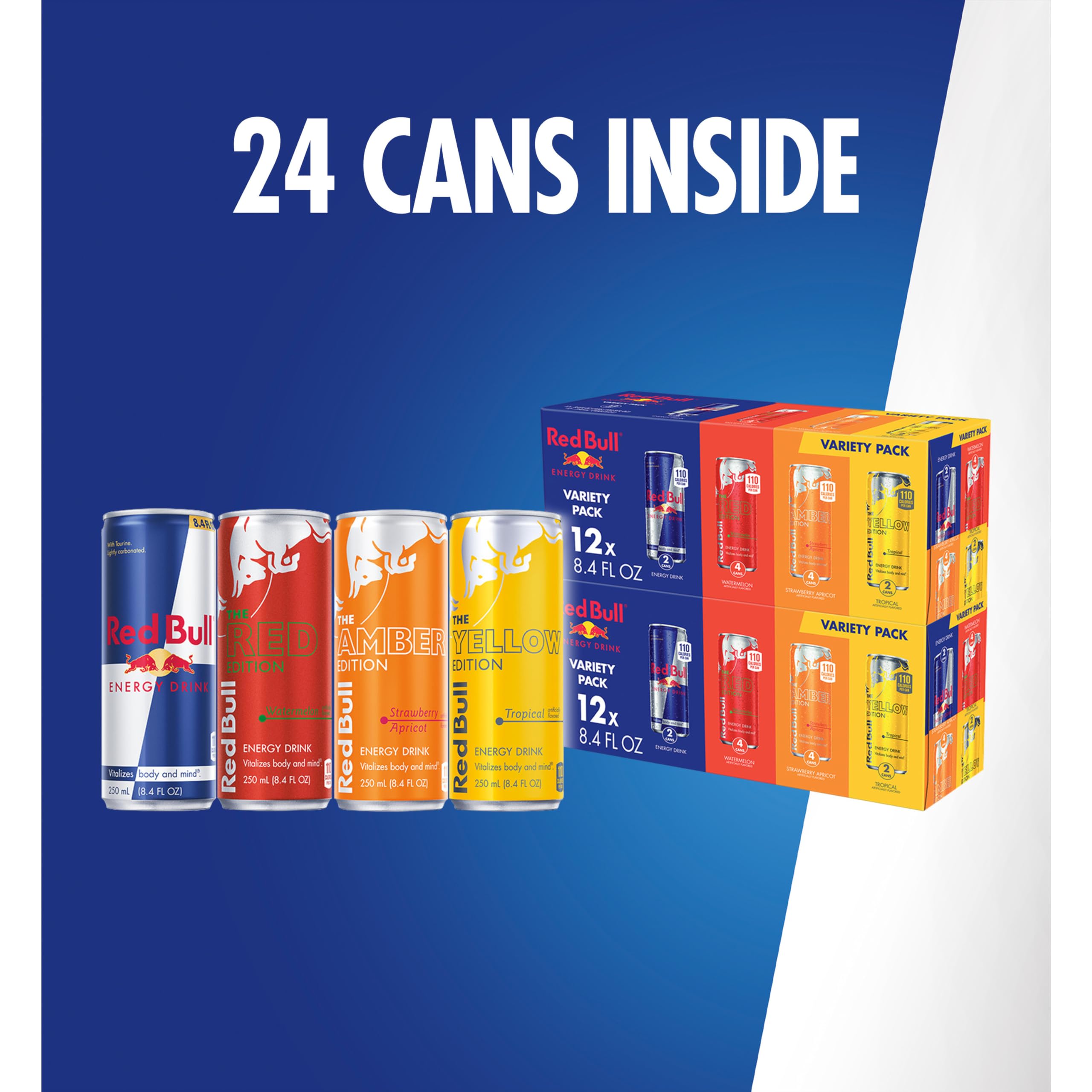Stack of Red Bull aluminum cans emphasizing recyclability and sustainable packaging benefit