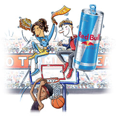 Red Bull sugarfree 12-pack box stacked for easy storage convenience