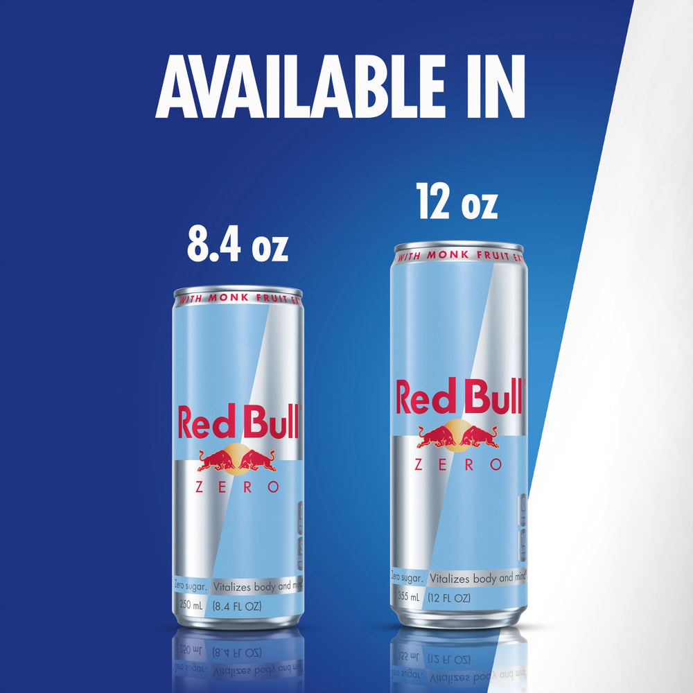Red Bull displayed in an energy‑efficient cooler demonstrating sustainability