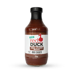 Red Duck front bottle showing label and organic Kansas City style benefit
