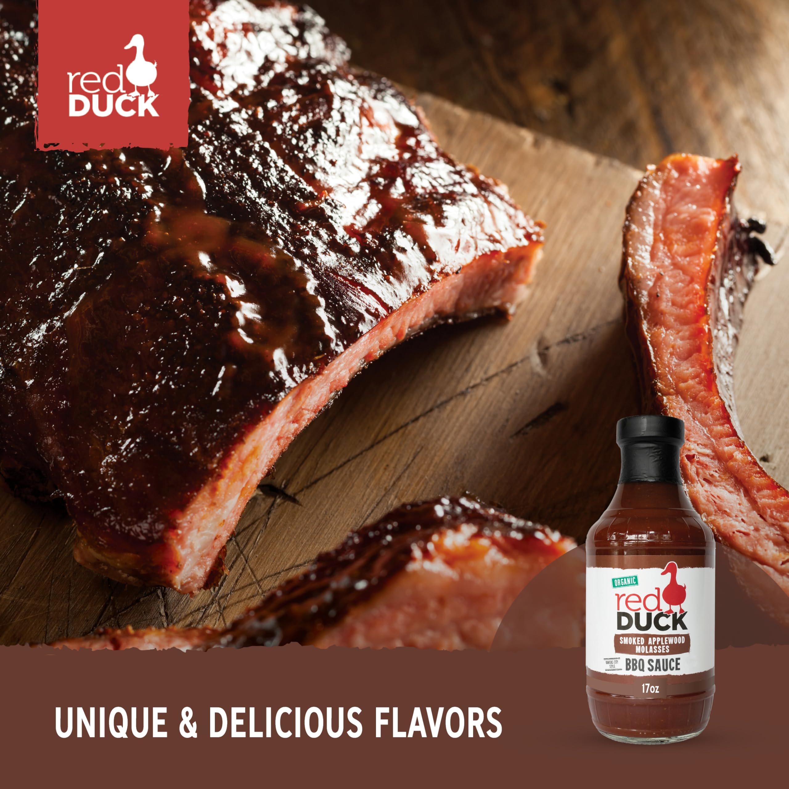 Red Duck sauce spoon close-up showing thick texture for easy glazing benefit