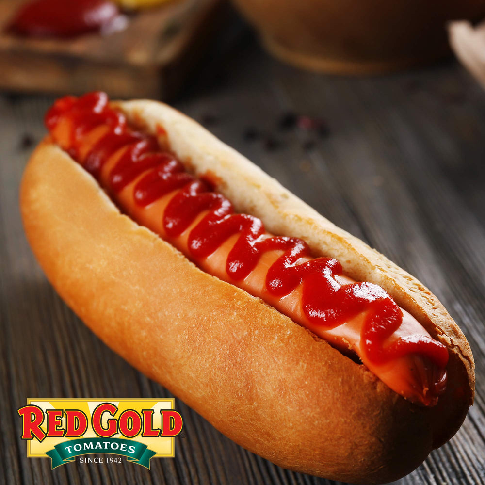 Red Gold label and certifications showing Non-GMO, Kosher, vegan benefits