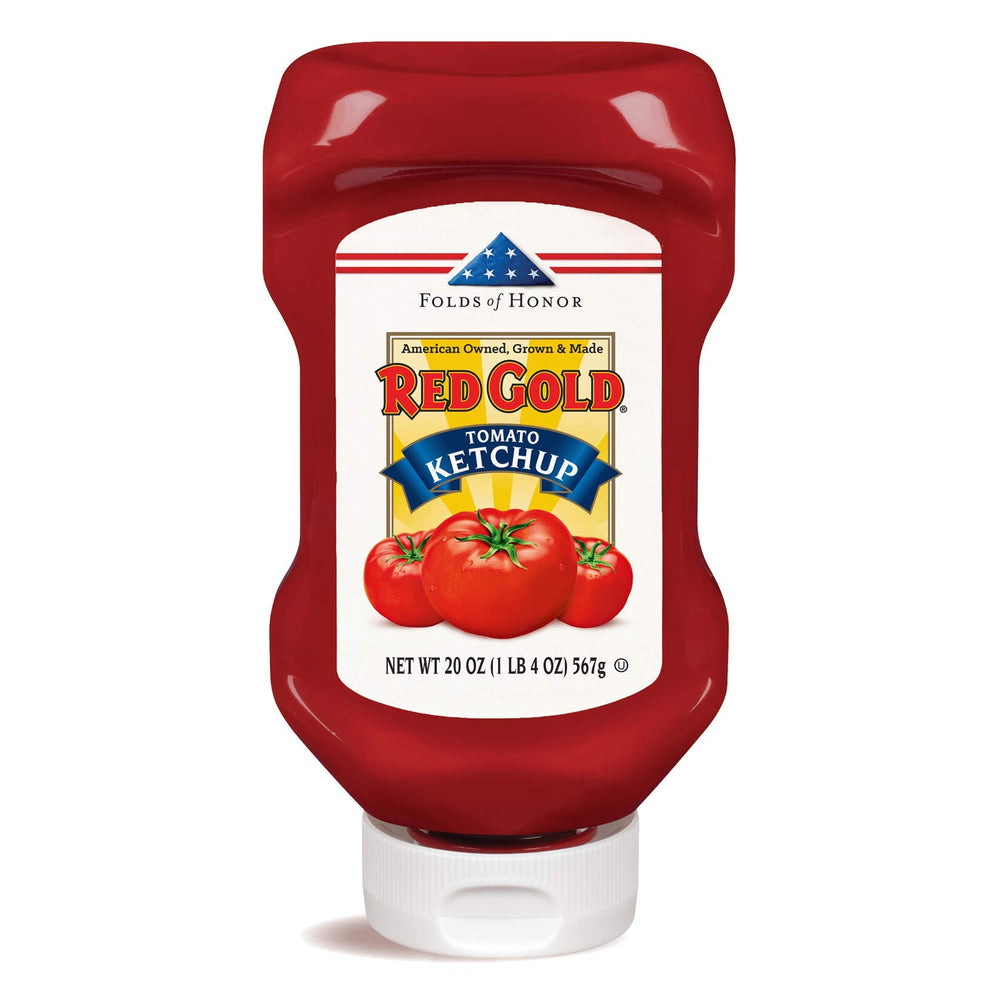 Red Gold ketchup poured on burger illustrating rich texture and flavorful finish