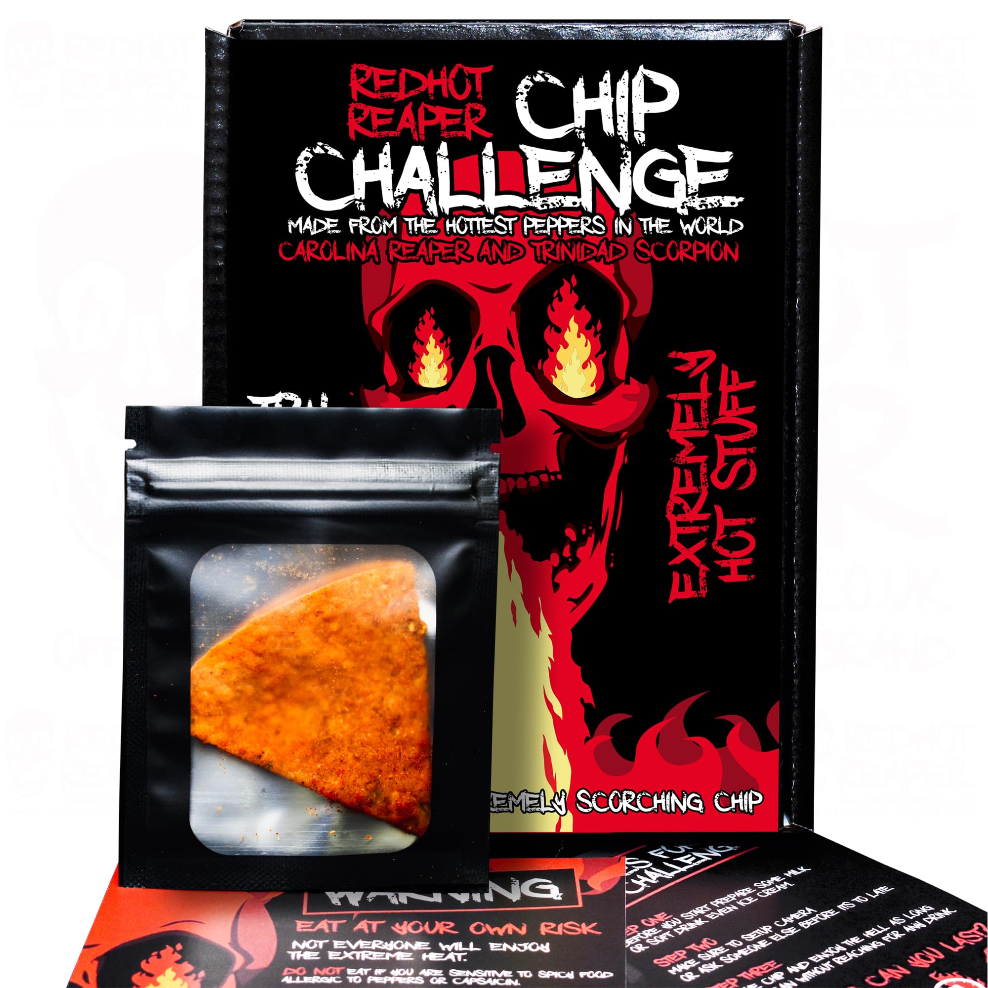 Red Hot Reaper chip close-up showing fiery seasoning texture for intense flavor preview
