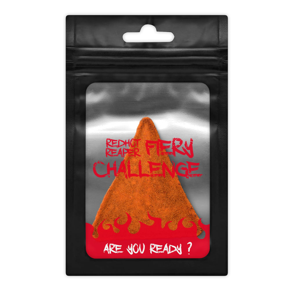 Red Hot Reaper chip beside common coin for scale showing single-serve impact benefit