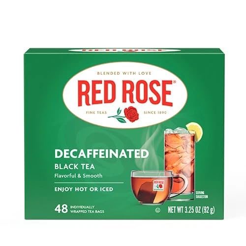 red rose close-up of individually wrapped tea bag highlighting freshness
