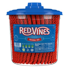 Red Vines jar front packaging showing brand and resealable knob for freshness