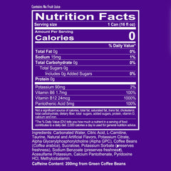 REDCON1 label close-up highlighting alpha-GPC, B-vitamins, and ingredient transparency