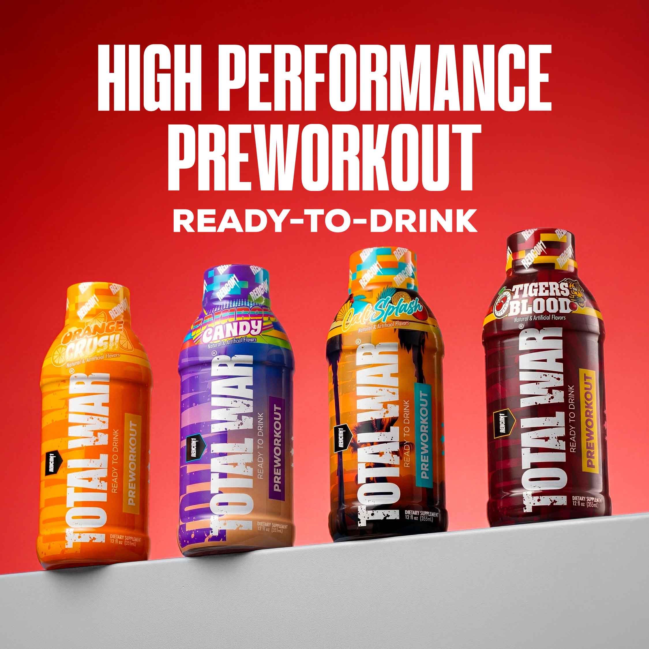 REDCON1 Total War ingredient panel clear view showing caffeine and citrulline content