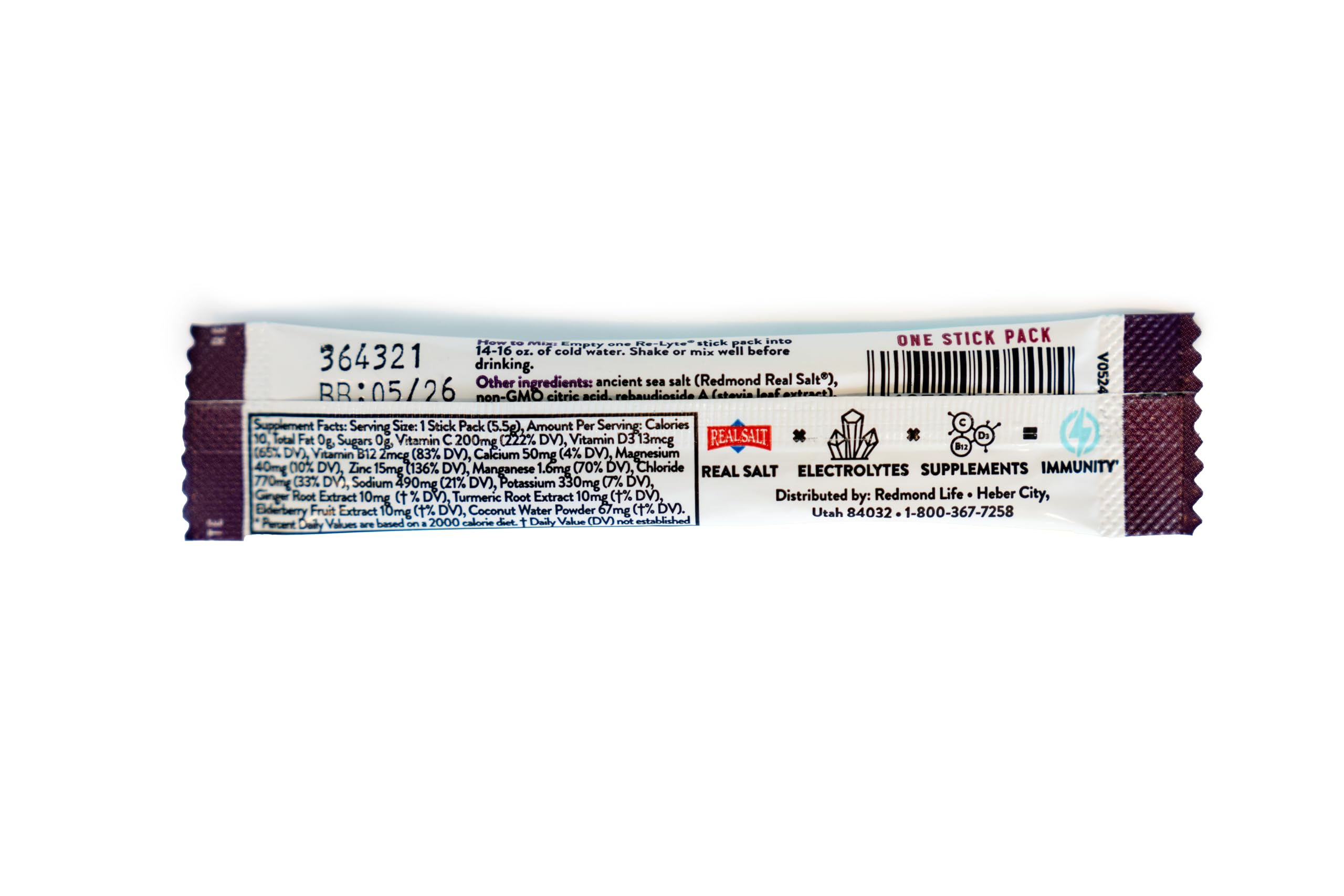 REDMOND product label and nutrition panel close-up to inform ingredient choices