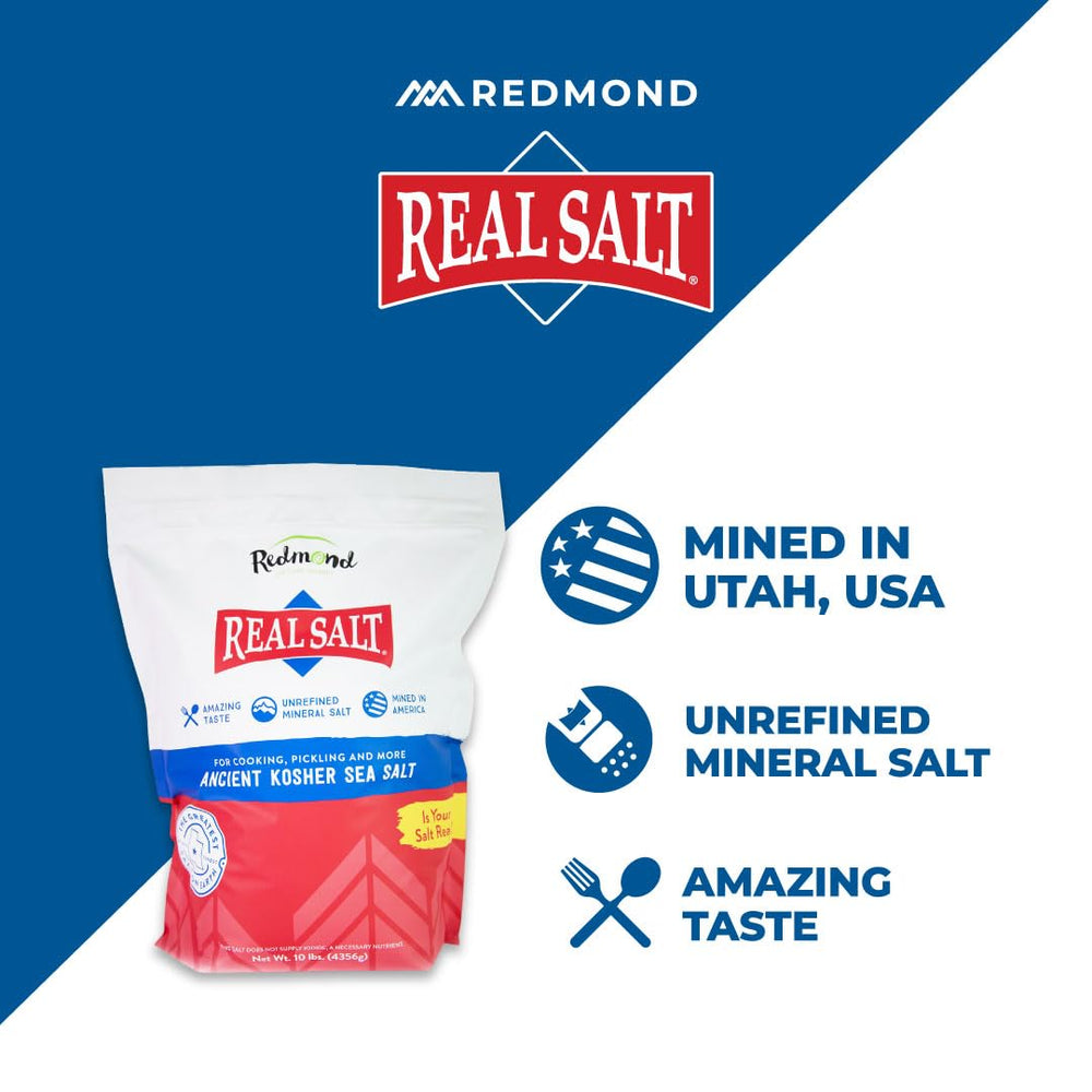 Redmond Real Salt in hand scoop showing easy bulk dispensing benefit