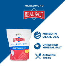 Redmond Real Salt in hand scoop showing easy bulk dispensing benefit