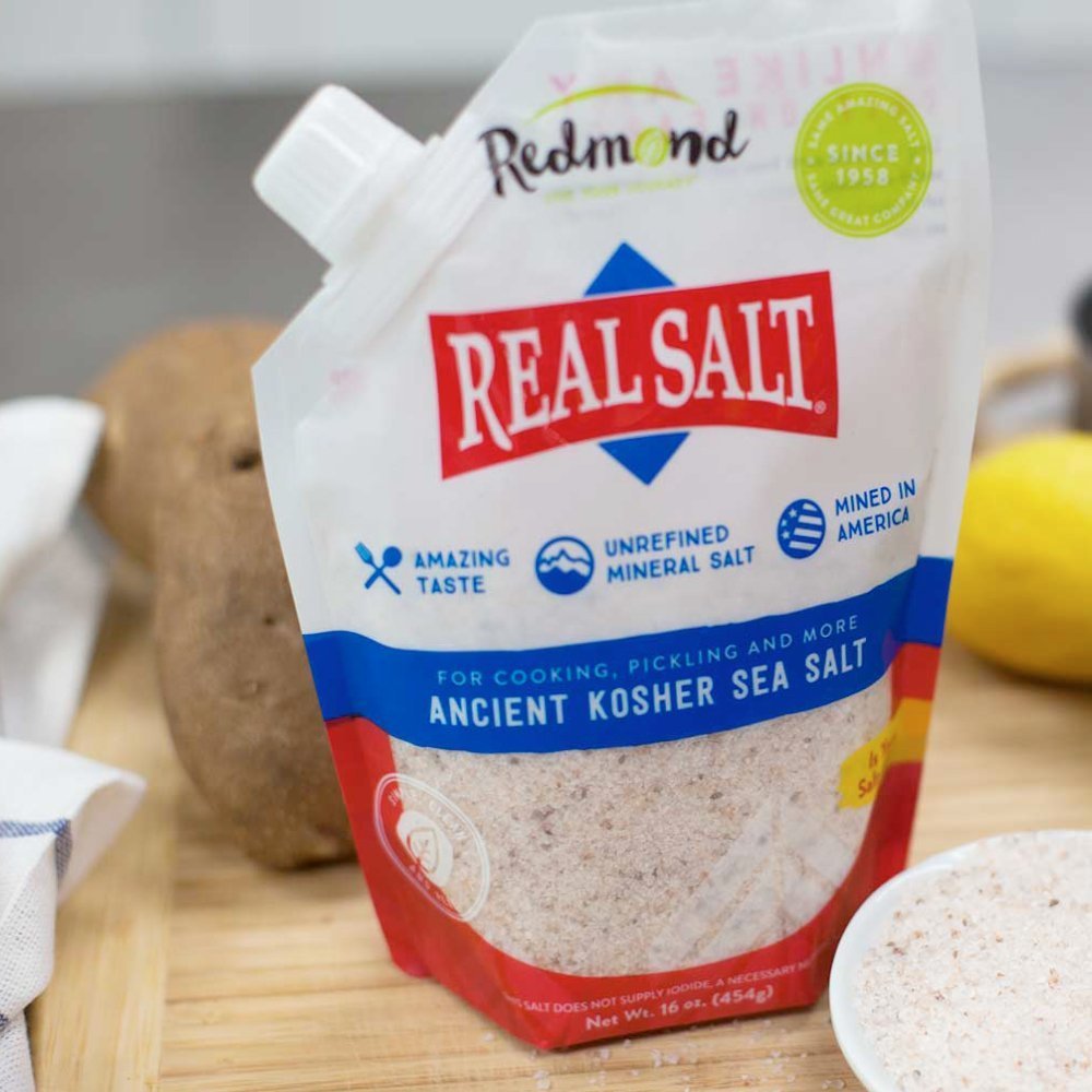 REDMOND close-up of salt crystals highlighting natural texture and mineral-rich flavor