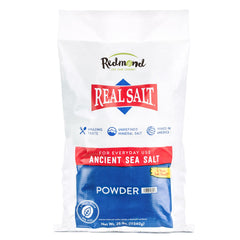 REDMOND front packaging 25 lb bag showing brand and bulk size benefit