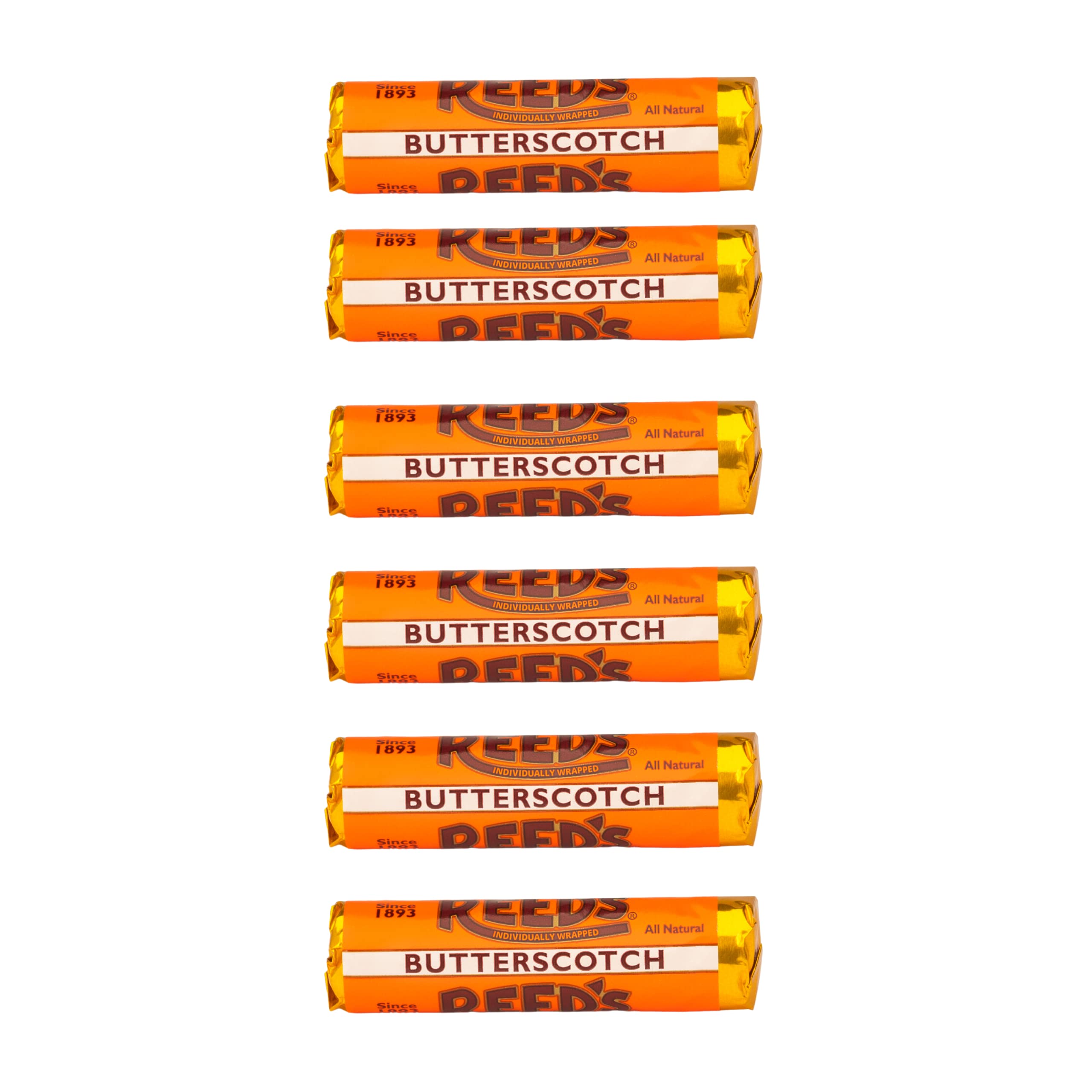 Reed's front packaging showing six rolls and classic brand for easy sharing