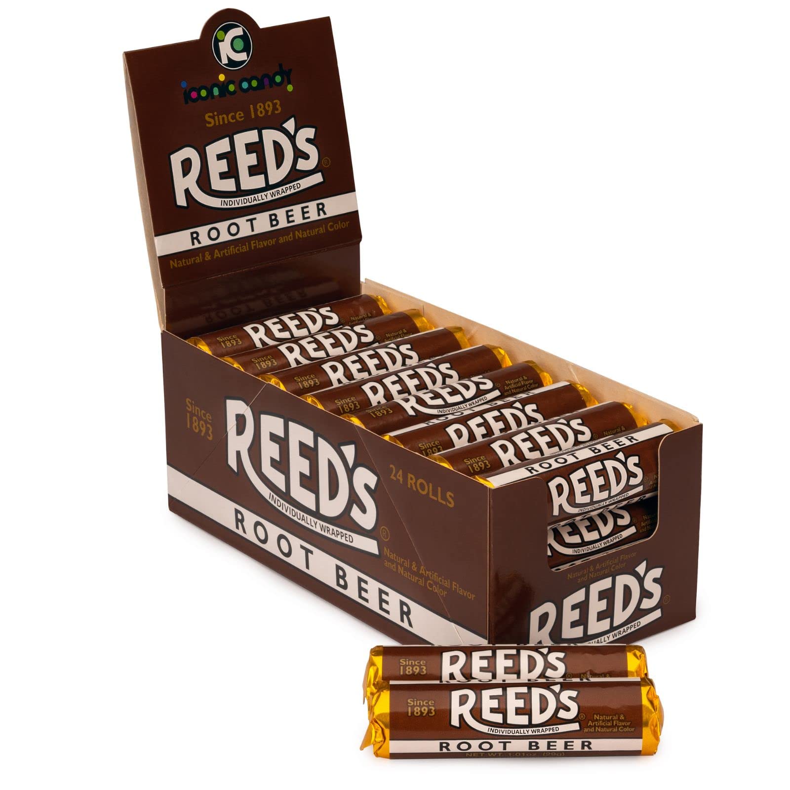 Reed's front packaging 24-count box showing brand and product benefits
