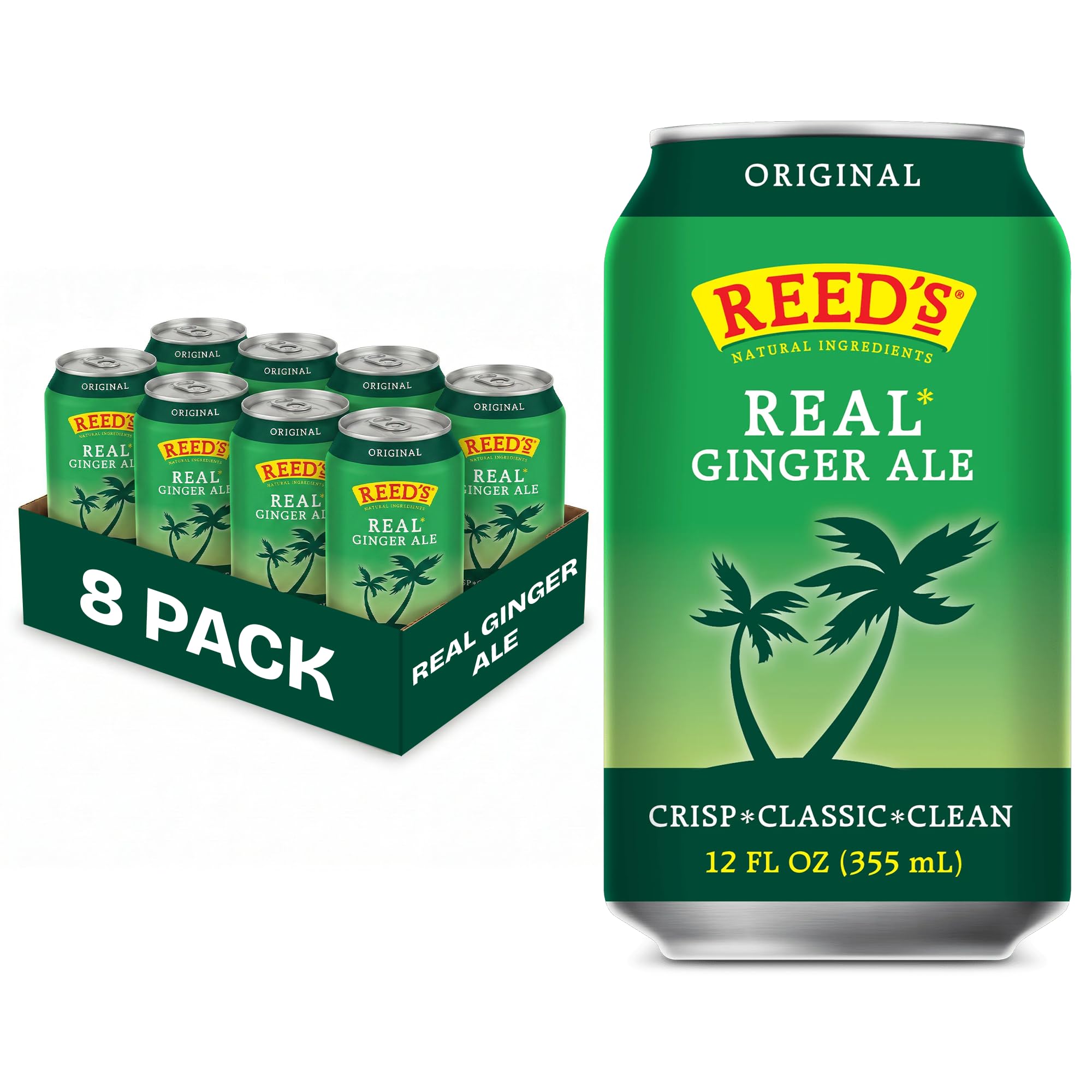 Reed's open can top view, crisp carbonation visible for immediate refreshment