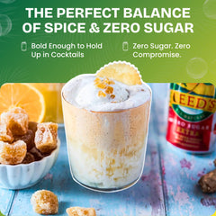 Can of Reed's pouring into a glass with ice for a refreshing zero-calorie drink
