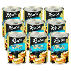 Reese front can of artichoke bottoms showing product packaging and convenience