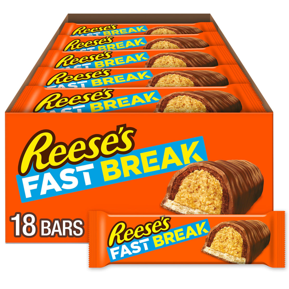 Reese's front packaging showing 18-count box and branding for quick purchase benefit