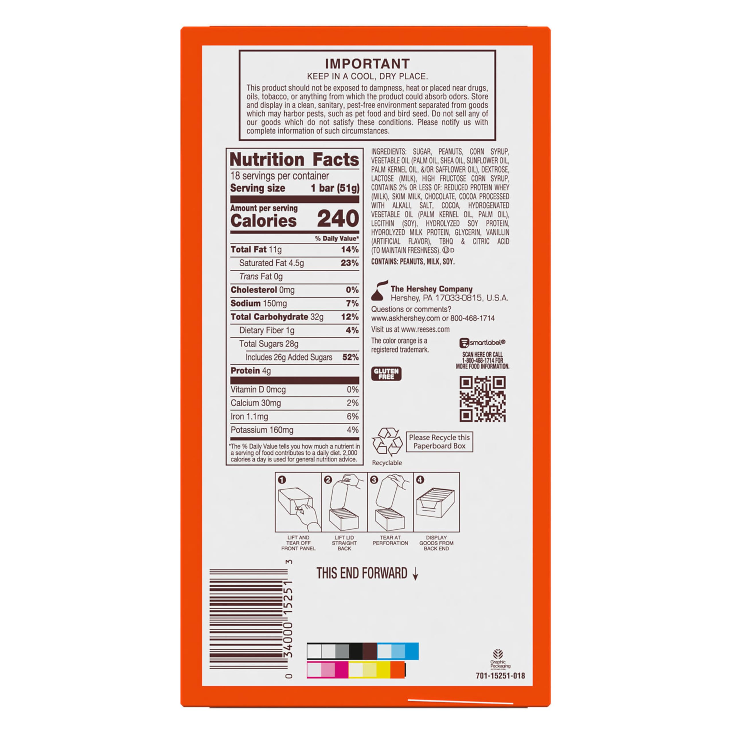 Reese's single bar unwrapped revealing chocolate exterior and grab-and-go convenience