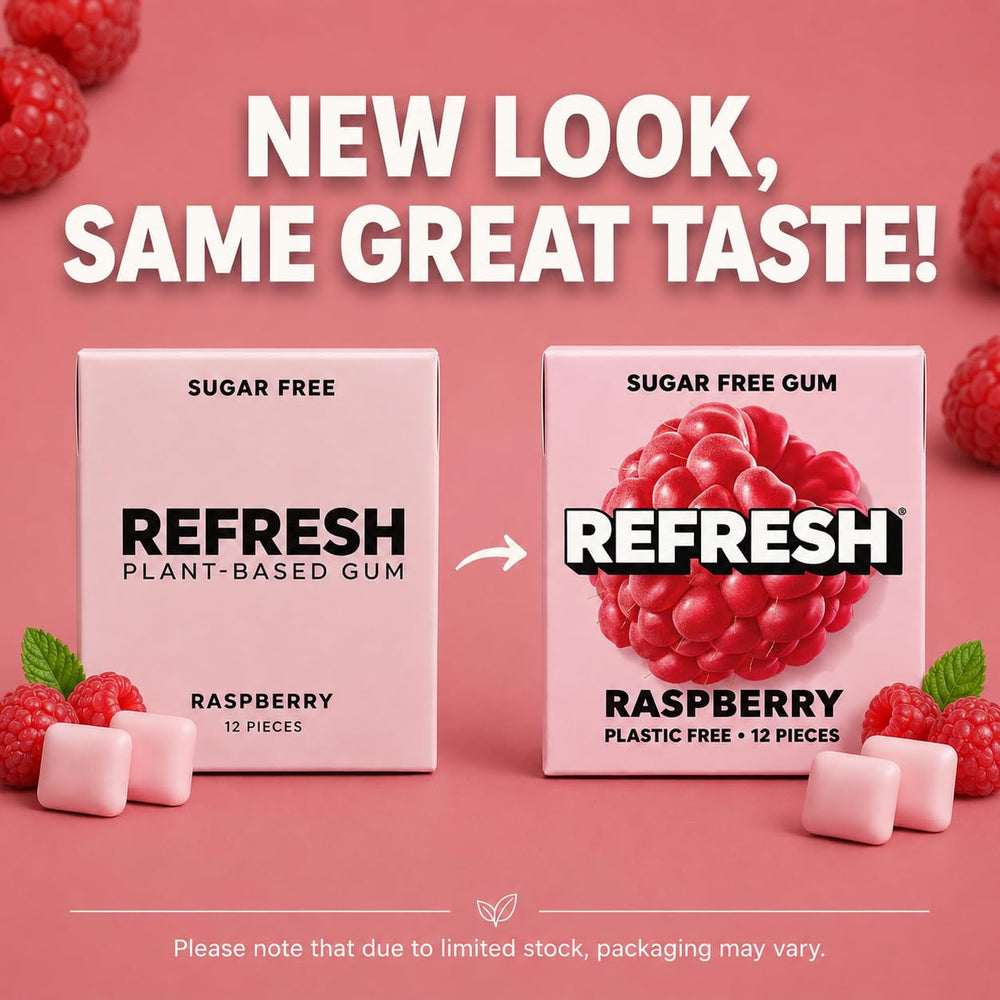 Opened Refresh raspberry piece close-up showing smooth surface and appeal