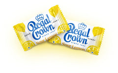 Regal Crown lemon candies in a bowl on a table, ready for serving and easy sharing