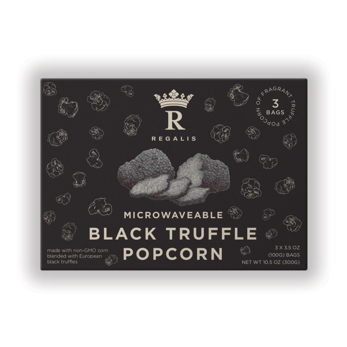 Regalis Foods front packaging showing three microwave bags and premium branding for gifting