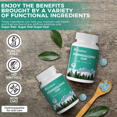 REISHIKING person chewing gum at desk for fresh breath and quick post-meal care