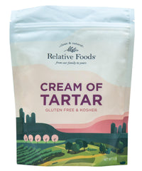 Relative Foods front packaging showing 1 lb cream of tartar and clear labeling benefit