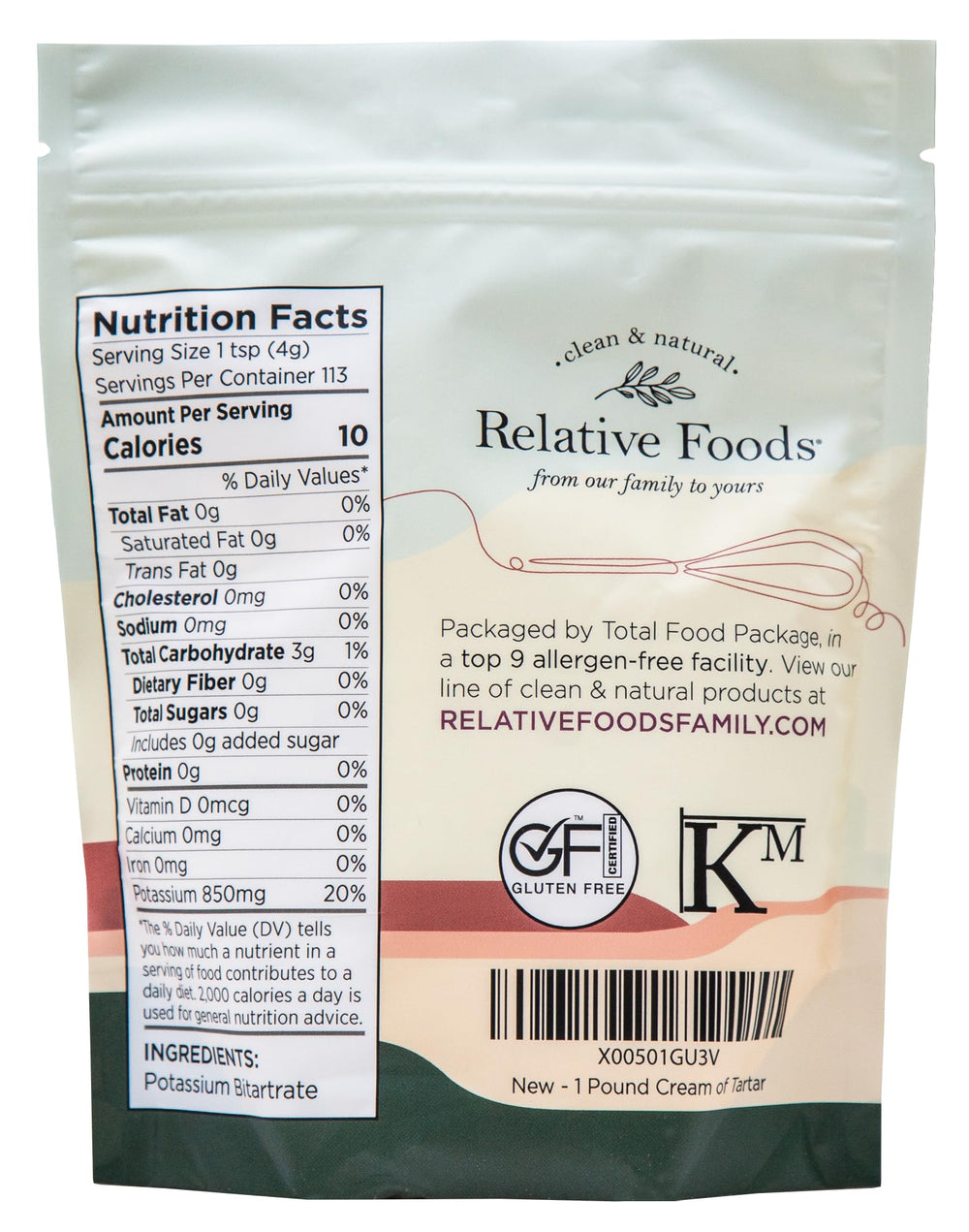 Relative Foods close-up of fine cream of tartar powder showing smooth texture benefit