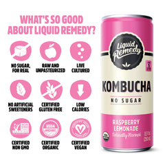 Remedy Ginger Lemon can detail showing label and spicy, zesty flavor benefit