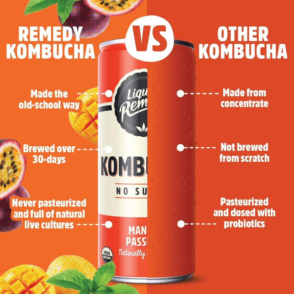 Remedy arrangement of mango and passion fruit ingredients illustrating natural flavor sources