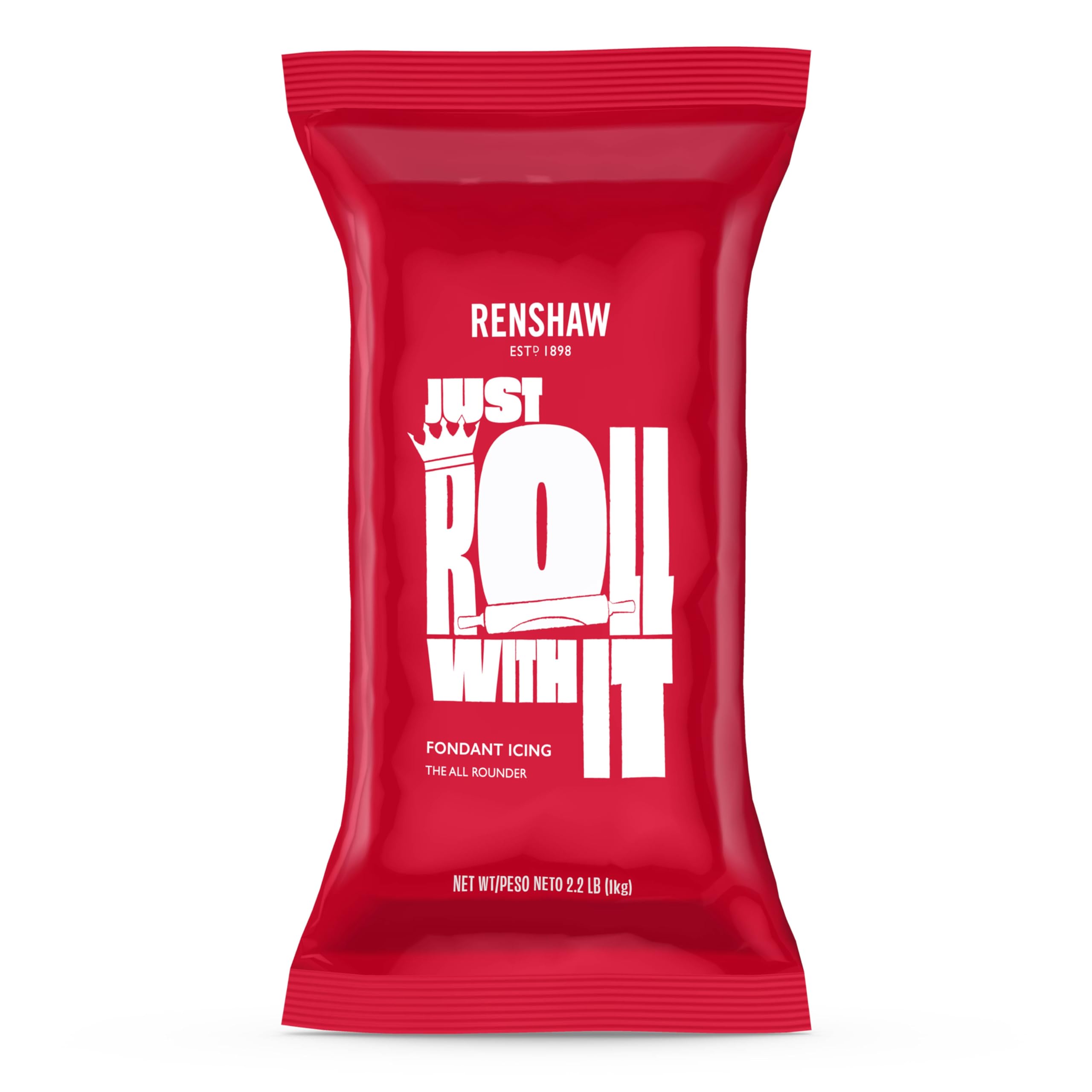 Renshaw front packaging of 2.2 lb fondant showing brand and convenience