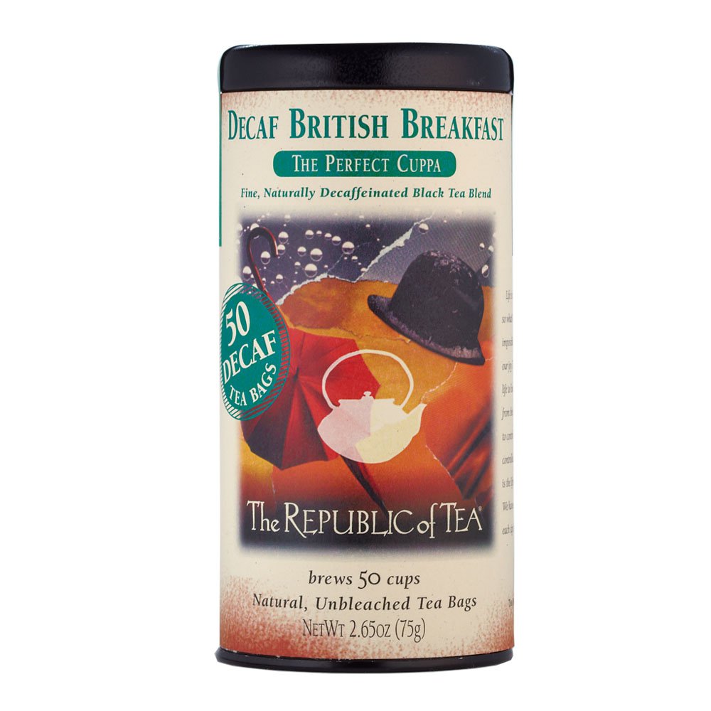 The Republic of Tea front packaging showing 50 tea bags and clear branding benefit clarity