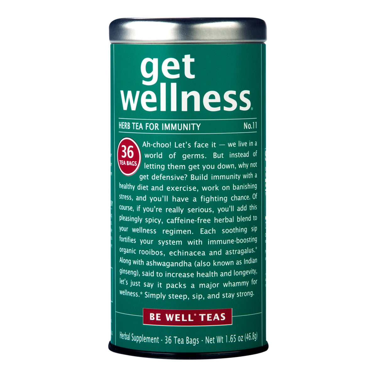 The Republic of Tea front packaging showing 36-count box and convenience