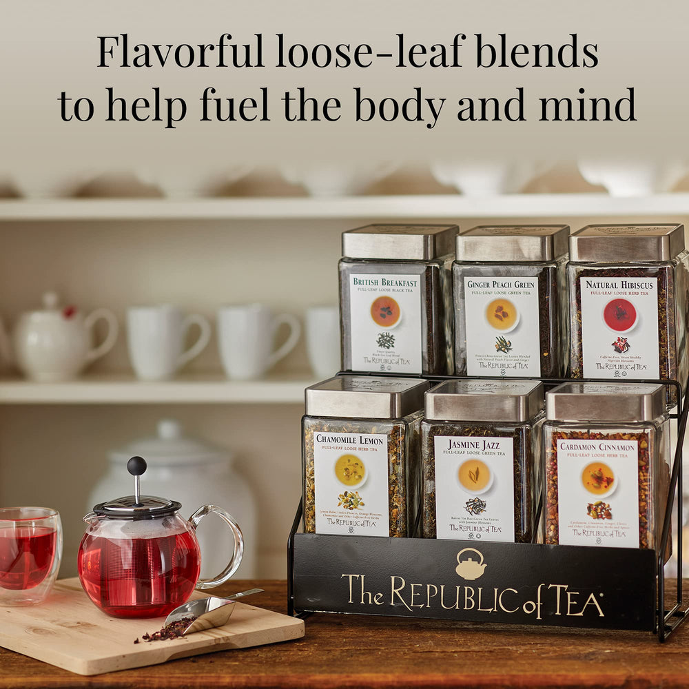 The Republic of Tea iced tea pitcher chilled for refreshing cold-brew convenience