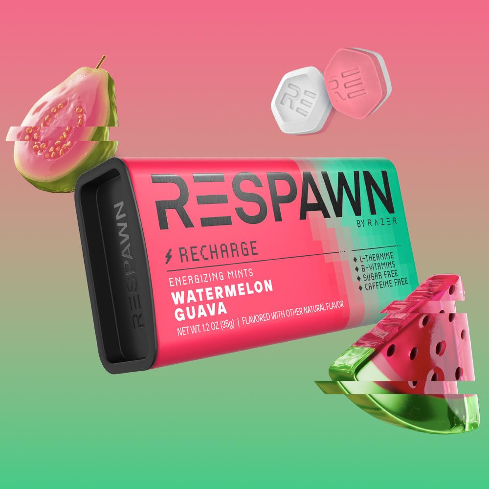 RESPAWN close-up of mint texture highlighting intense flavor and sugar-free benefit