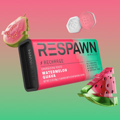 RESPAWN close-up of mint texture highlighting intense flavor and sugar-free benefit