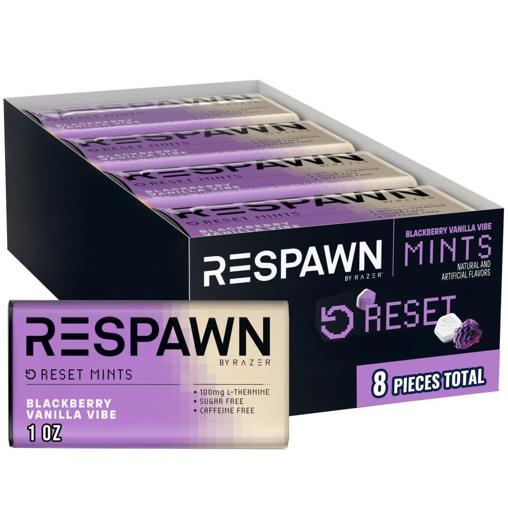 RESPAWN by Razer front packaging showing blackberry vanilla branding and compact size benefit