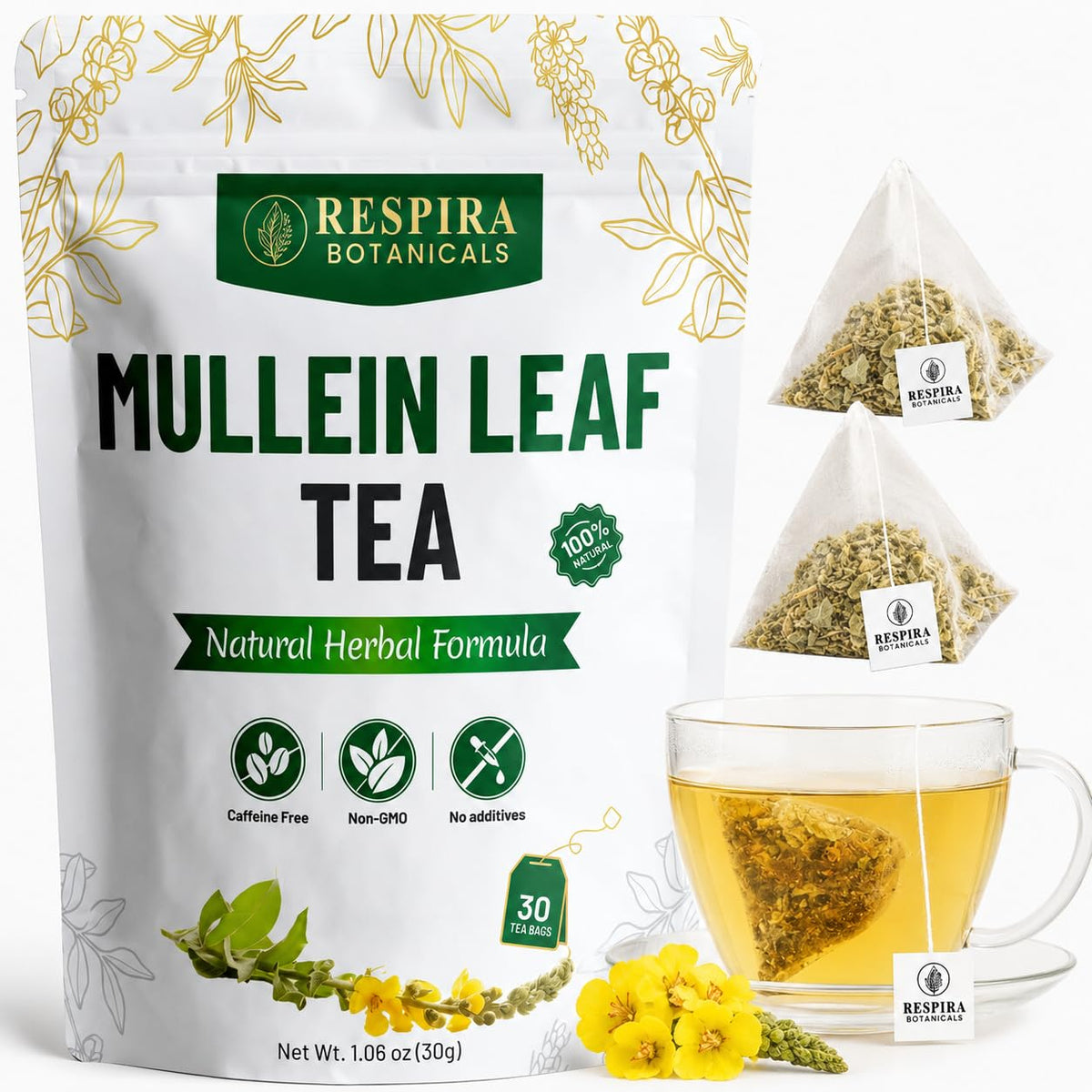 Respira Botanicals front pouch showing product and branding benefits