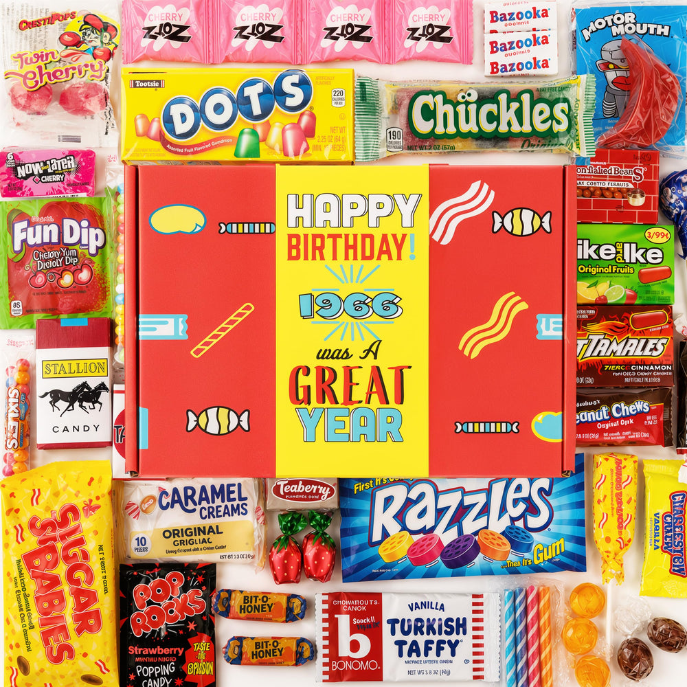 RETRO CANDY YUM front packaging showing gift-ready box and vintage design benefits nostalgia