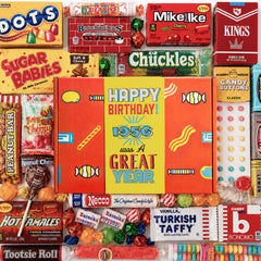 RETRO CANDY YUM front packaging showing themed 1956 gift box and ready-to-give presentation